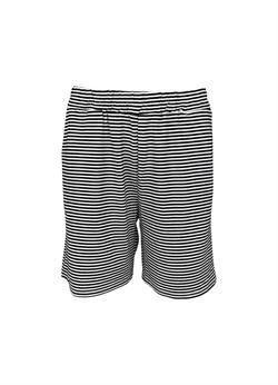 Black Colour Shorts - Polly Striped Shorts, Black
